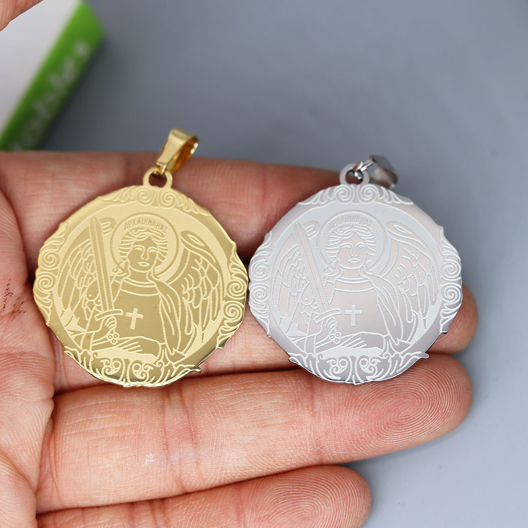 Jewelry Making Michaels - 2PCS Stainless Steel Saint Michael Medallion