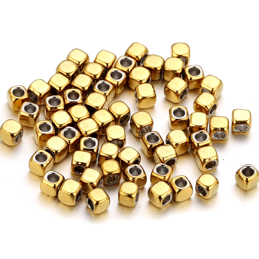 Jewelry Making Supplies Wholesale - 50pcs 2/3/4mm Stainless Steel Square Spacer