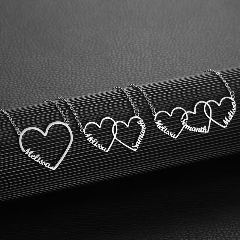 Making Custom Jewelry - Custom Interlocking Heart Name Necklace Personalized