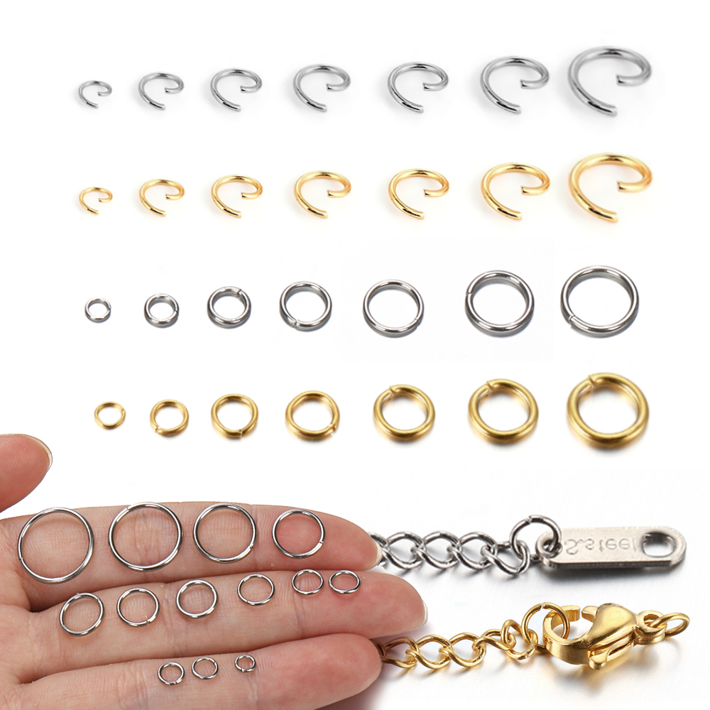 Jewelry Making Supplies Wholesale - 100-200pcs/lot Stainless Steel Open Jump Rings