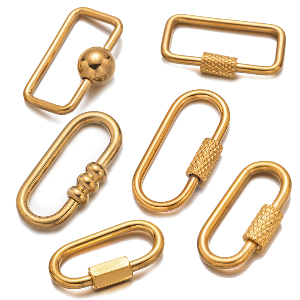 Jewelry Making Charms - 5pcs Stainless Steel Small Oval Locking