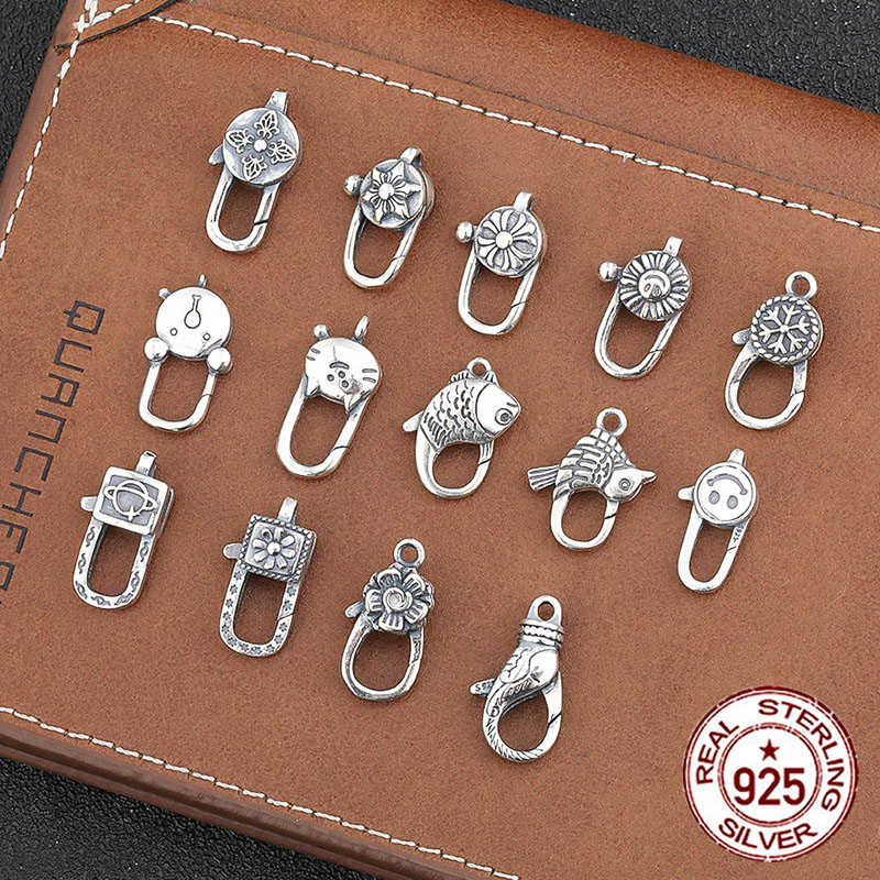 Lobster Clasp Silver - 925 Silver Lobster Elastic Spring Buckle
