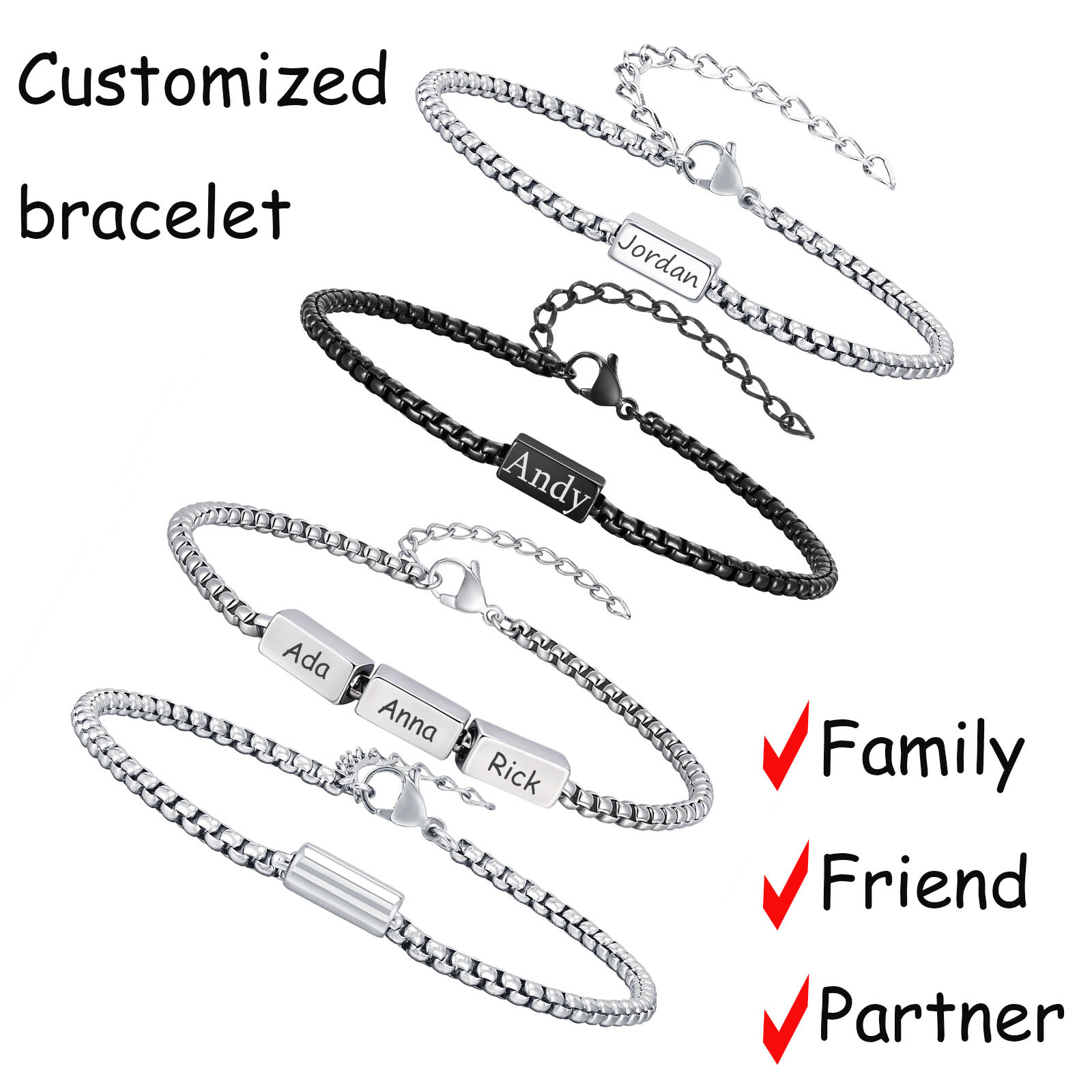Lobster Clasp Silver - Custom Bracelet Wear-Resistant Corrosion-Proof Layerable Style