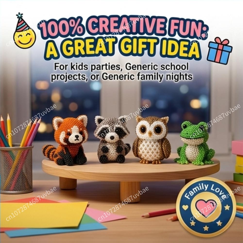 Jewelry Making Kit For Kids - Mini 3D Animal Bead Crafting Set