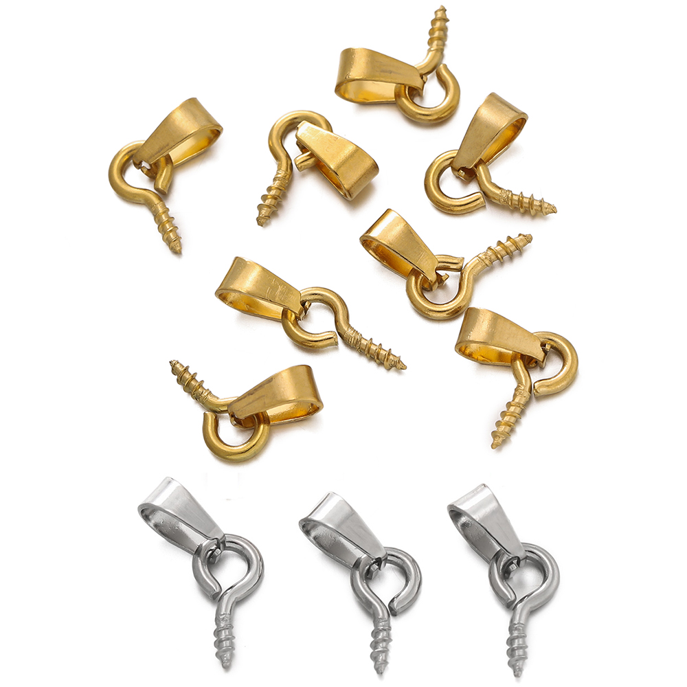 Jewelry Making Charms - 20Sets Stainless Steel Bail Clasp with