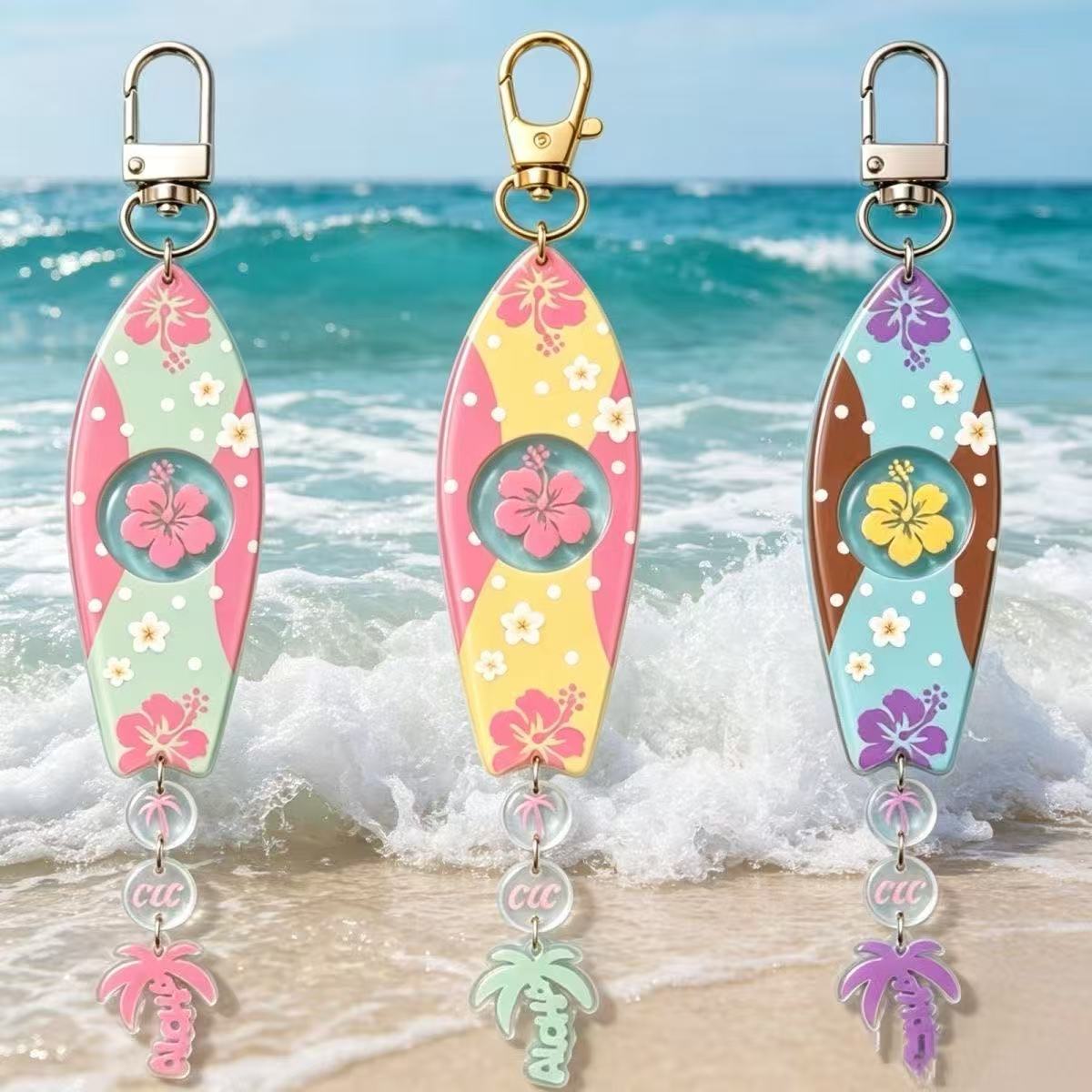 Jewelry Making Kit - INS Hawaiian Surfboard Shaped Acrylic Keychain