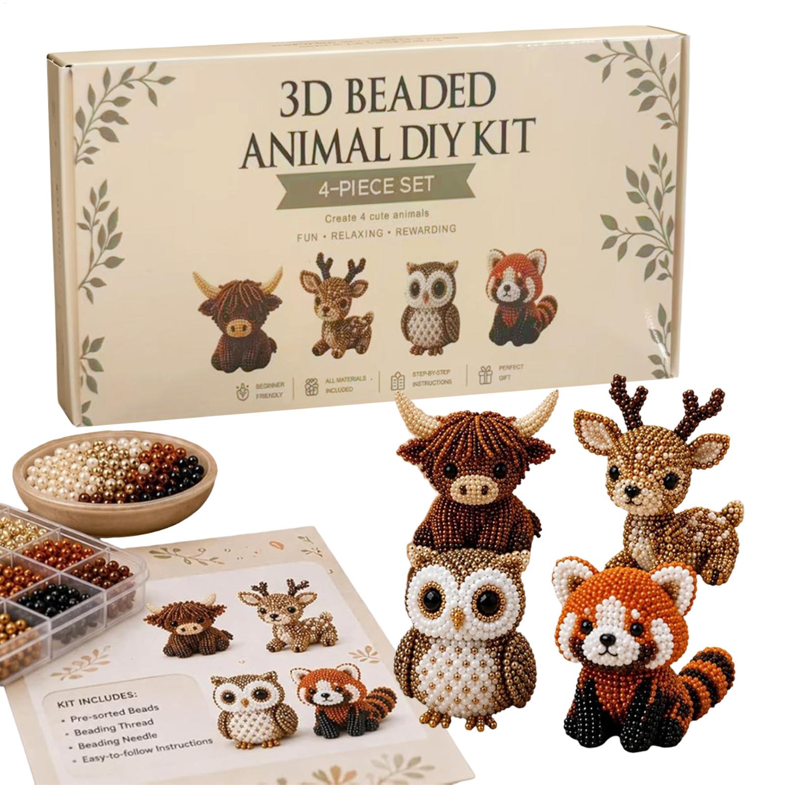 Jewelry Making Kit For Kids - DIY 3D Beaded Animal Kit Handmade