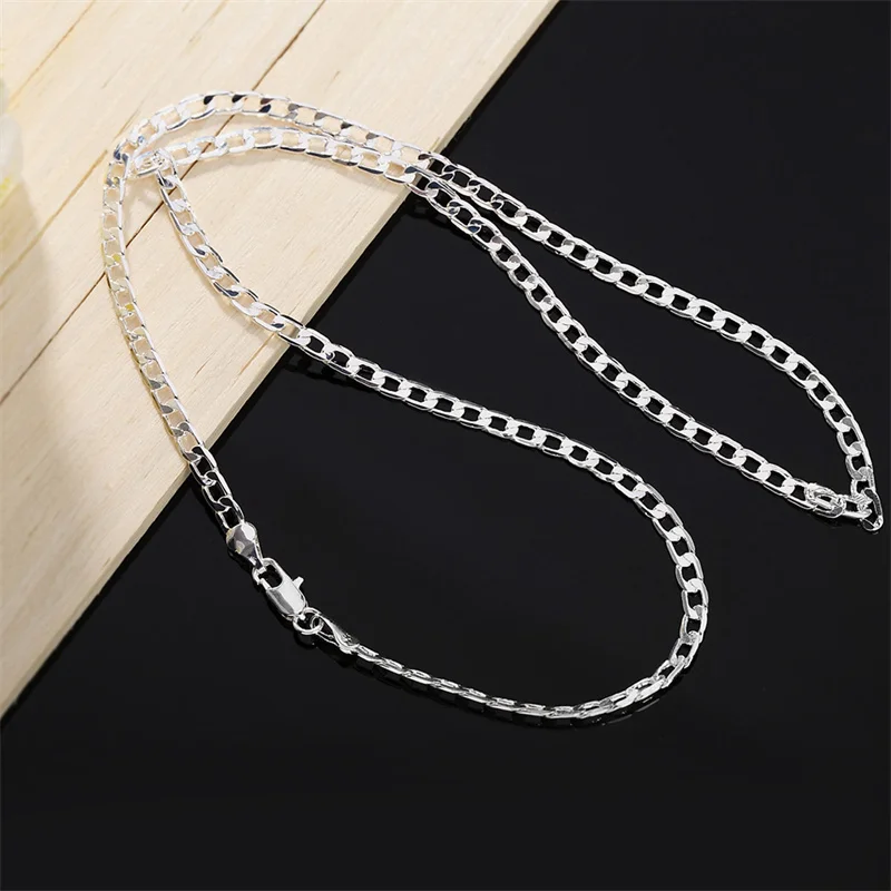 Lobster Clasp Silver - Men's 925 Sterling Silver Necklace 2/4/6/8/10/12MM