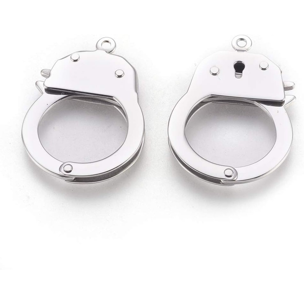 Jewelry Making Charms - 1 pc Stainless Steel Handcuffs Clasps