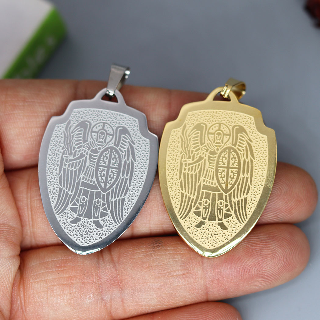 Jewelry Making Michaels - 2pcs/lot Archangel Saint Michael Medallion shield
