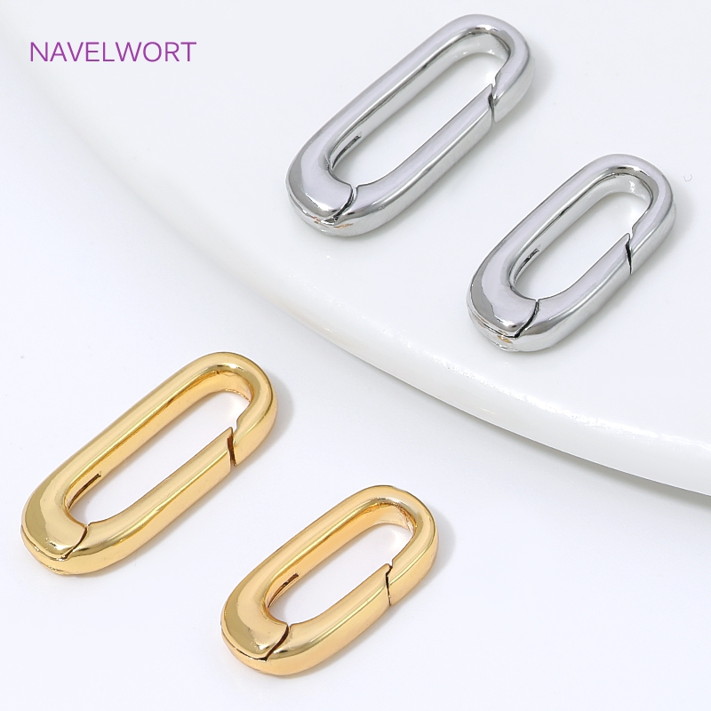 Jewelry Making Essentials - 1/2/4Pcs 18K Gold Plated Oval Spring