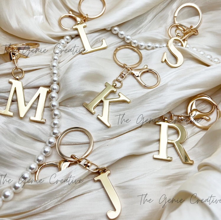 Lobster Clasp Silver - Stainless Steel 3D Initial Keychain 4