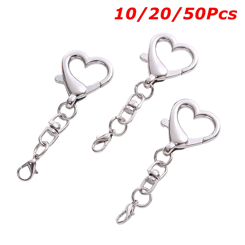 Lobster Clasp Silver - 10/20/50Pieces Unique Alloy Heart Shaped Clasp