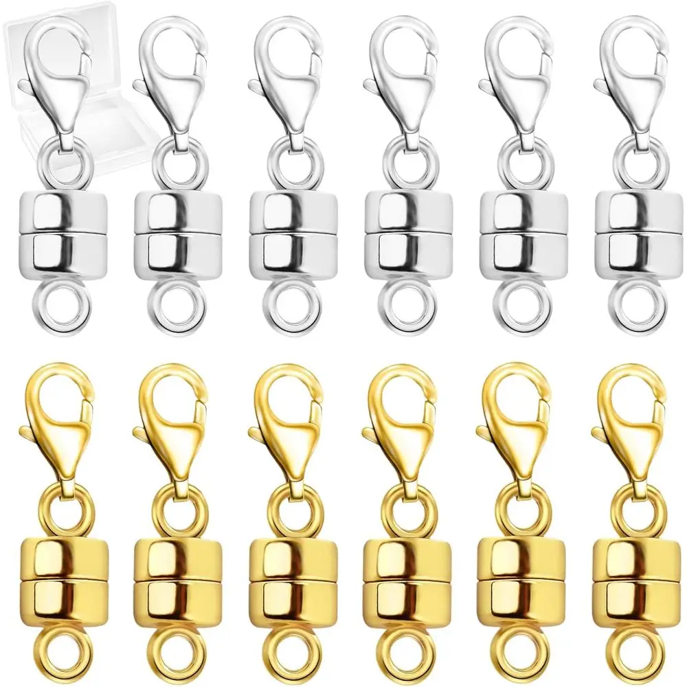 Lobster Clasp Silver - Magnetic Lobster Clasp, 14K Gold and