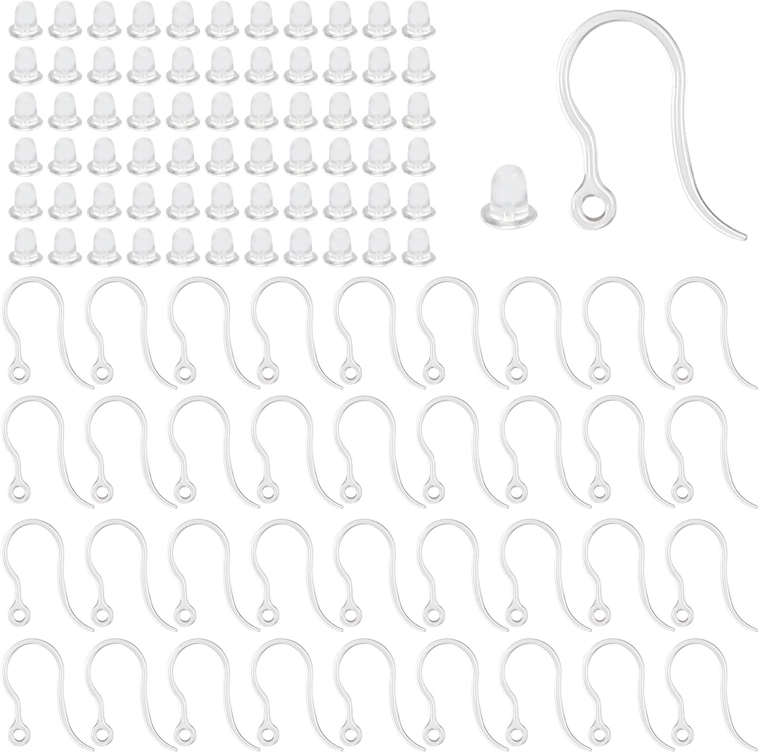 Jewelry Making Essentials - 40pcs Clear Plastic Earring Hooks Ear