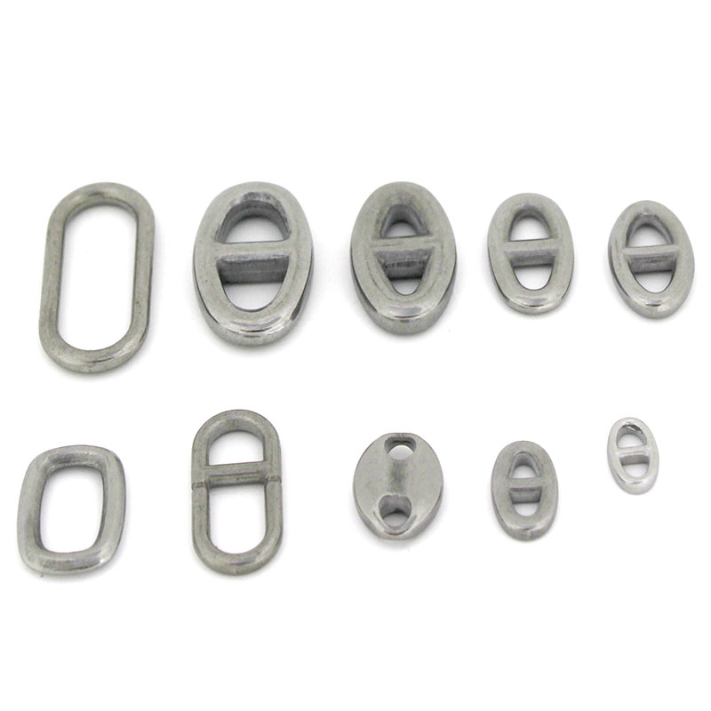 Jewelry Making Charms - 10Pcs Stainless Steel Double Hole Oval