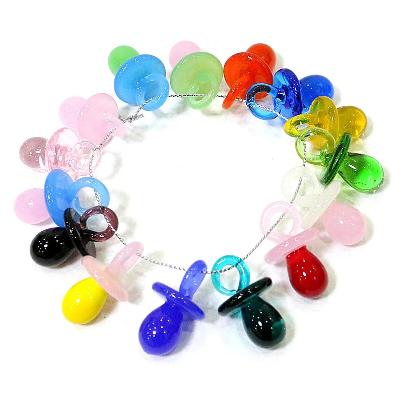 Jewelry Making 3 Year Old - 1PC Mini Glass Pacifier Charm Cute
