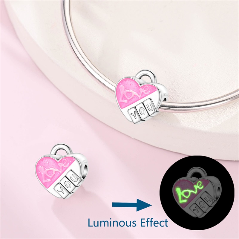 Charm Bead 925 Silver Pink Hea - đánh giá và giá Jewelry Making Charms
