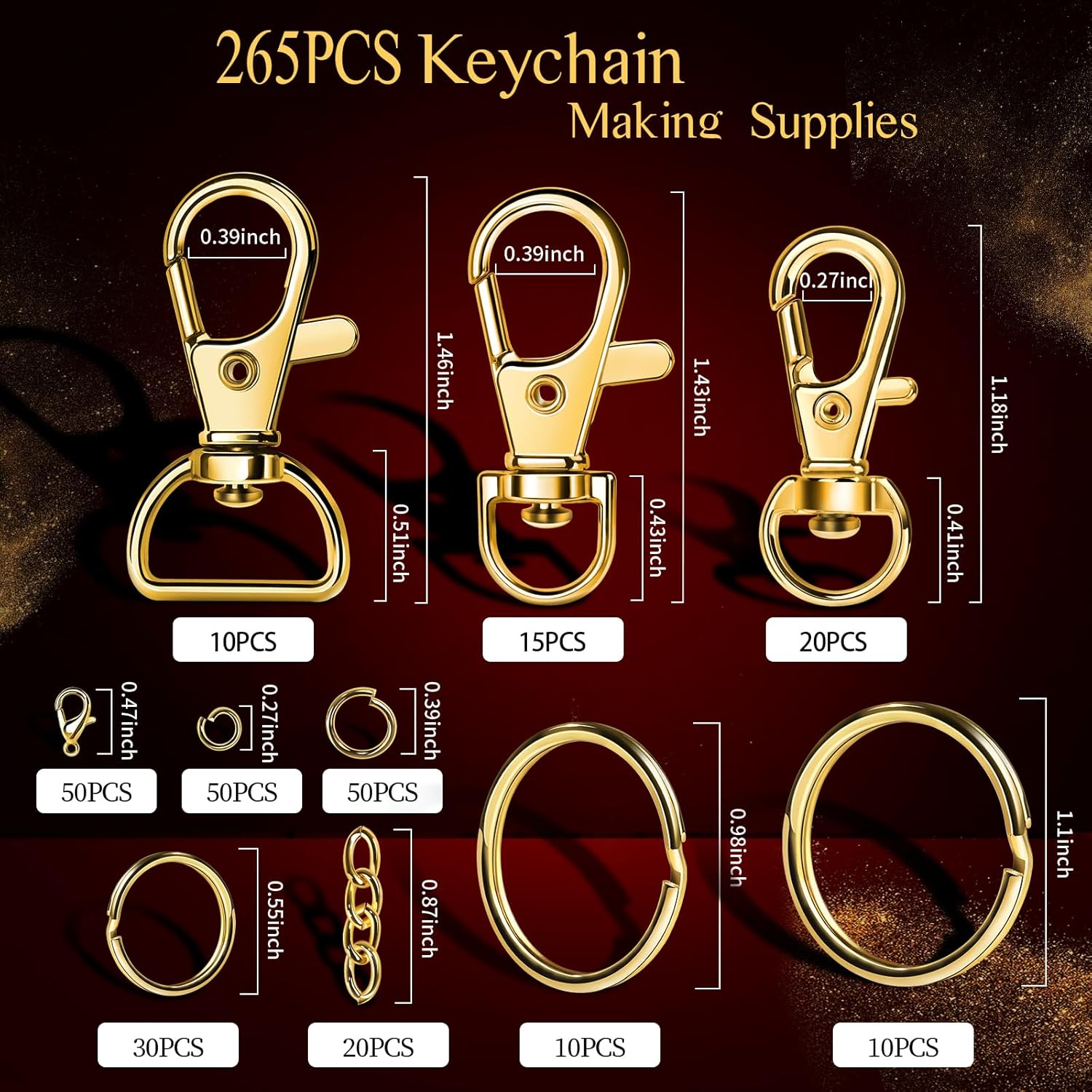 265PCS Metal Keychain Kit Lobs - đánh giá và giá Lobster Clasp Silver